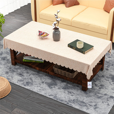 Heart Home Self Design 4 Seater Table Cover(Beige, PVC)