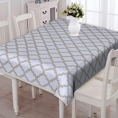 Go Texstylers Cotton 6 Seater Printed Table Cover(Peach)