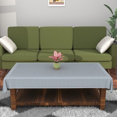 KUBER INDUSTRIES Self Design 4 Seater Table Cover(Grey, Cotton)