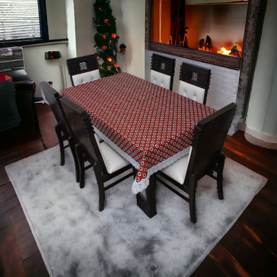 Mopak Decor Printed 4 Seater Table Cover(Maroon, Polyester)