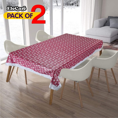 EleCare PVC, Plastic 4 Seater Printed Table Cover(Multicolor Flower)