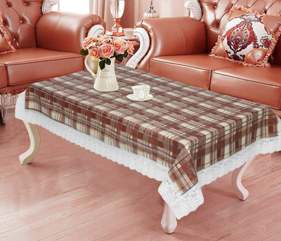 Dakshya Industries Printed 4 Seater Table Cover(Brown, PVC)