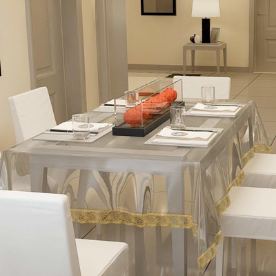 Dreamworld Solid 8 Seater Table Cover(Transparent, Plastic)