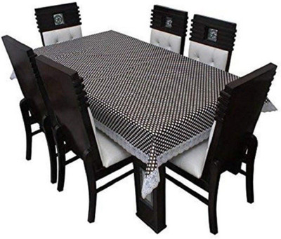 FORMONIK PVC 8 Seater Polka Table Cover(Black)
