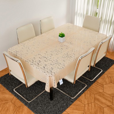 HOMESTIC Self Design 6 Seater Table Cover(Golden, Polyester)