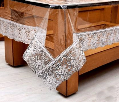 SHAVIN Solid 2 Seater Table Cover(Silver, PVC)