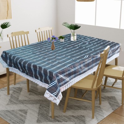 Aradent Checkered 4 Seater Table Cover(Grey and White, PVC)