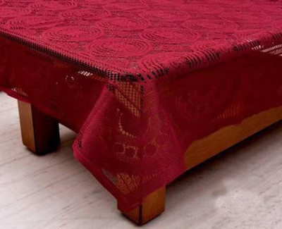 RDRINDUSTRIE Self Design 6 Seater Table Cover(Maroon, Polyester)