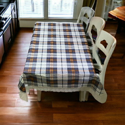 Mopak Decor Printed 2 Seater Table Cover(Blue, Polyester)