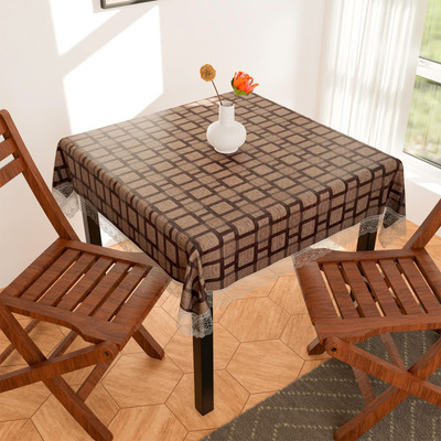 Flipkart SmartBuy Checkered 4 Seater Table Cover(Brown, PVC)