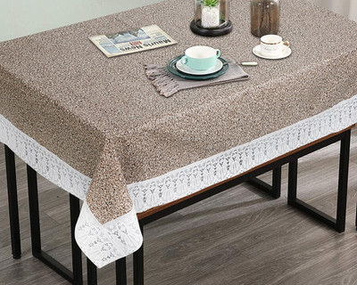 The Furnishing Tree Self Design 2 Seater Table Cover(Brown, PVC)