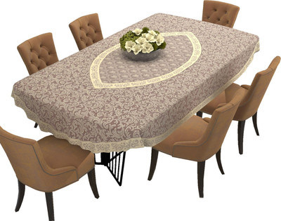 EASTTARDOMM Floral 6 Seater Table Cover(Maroon, Cotton)
