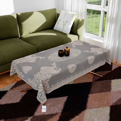 HOMESTIC Self Design 4 Seater Table Cover(Brown, Cotton)