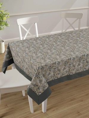SWAYAM Floral 8 Seater Table Cover(Beige & Grey, Cotton)