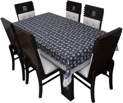 RMDecor Floral, Graphic 6 Seater Table Cover(Grey, PVC)