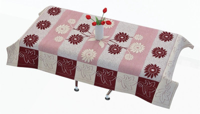 lala hathrasi Floral 4 Seater Table Cover(Maroon, Polyester)