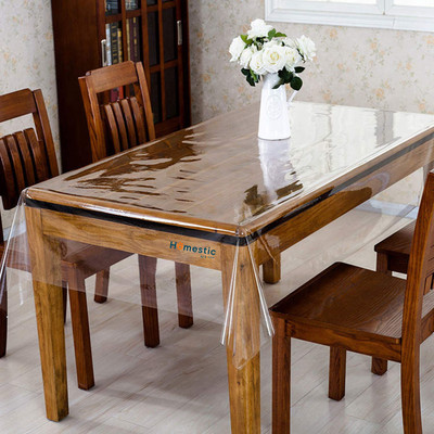 HOMESTIC Self Design 6 Seater Table Cover(White, PVC)