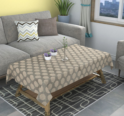 MEILLEURE TRENDS Velvet 4 Seater Embroidered Table Cover(Grey)