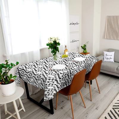 Lushomes Printed 2 Seater Table Cover(Grey, Polyester)