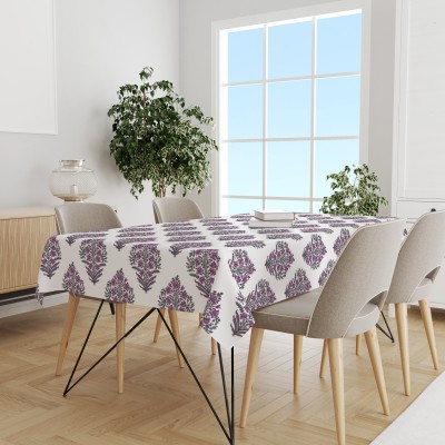 Trance Home Linen Printed 6 Seater Table Cover(Madhuban Mauve, Cotton)