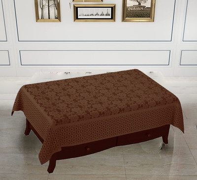 EASTTARDOMM Cotton 4 Seater Floral Table Cover(Coffee (Net Cloth))