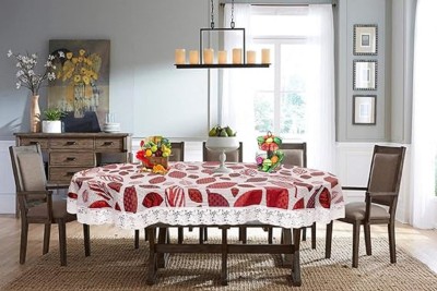 RMDecor Floral, Printed 6 Seater Table Cover(Multicolor, PVC)