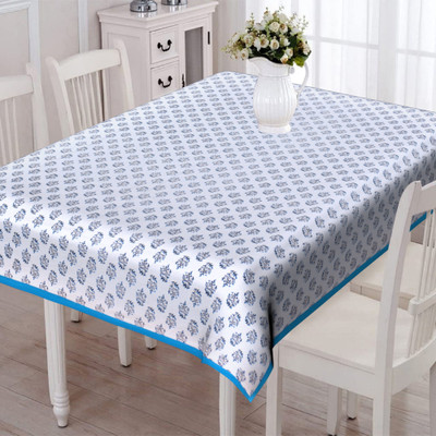 Texstylers Cotton 8 Seater Abstract Table Cover(Orange Yellow)