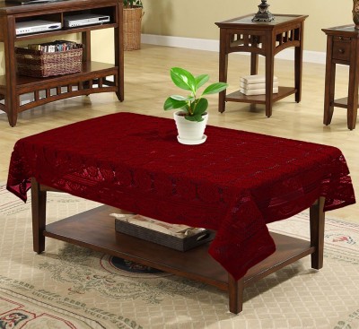 KUBER INDUSTRIES Argyle 4 Seater Table Cover(Maroon, Cotton)