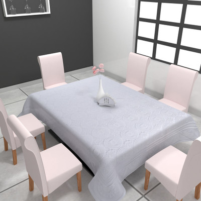 CASA FURNISHING Solid 6 Seater Table Cover(White, Polyester)