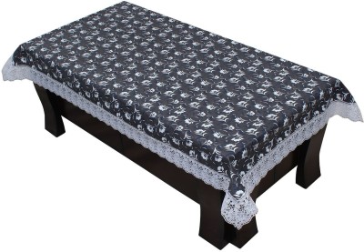 CASA FURNISHING Printed, Floral 4 Seater Table Cover(Black, Polyester, Cotton)