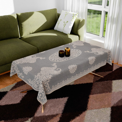 KUBER INDUSTRIES Self Design 4 Seater Table Cover(Brown, Cotton)