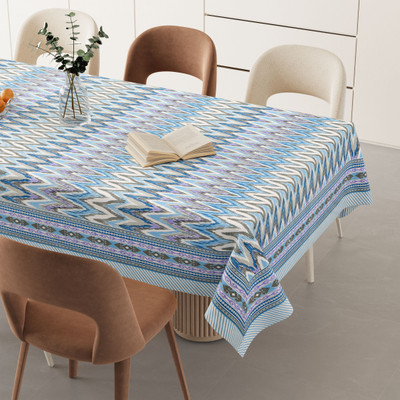 HappyKraft Cotton 6 Seater Printed Table Cover(Multicolor)