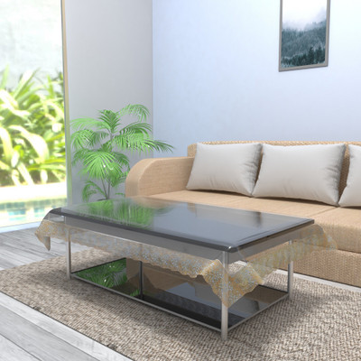 CASA FURNISHING PVC 4 Seater Solid Table Cover(TRANSPARENT)