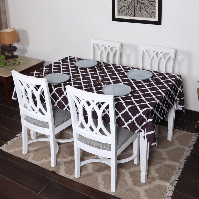 HOUSE OF QUIRK Self Design 4 Seater Table Cover(Brown, Polyester)