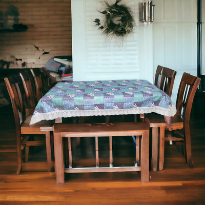 kashtu Printed 4 Seater Table Cover(Green, Polyester)