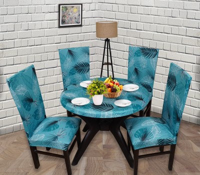 Eleganta Printed 6 Seater Table Cover(Light Blue, Spandex, Polyester)