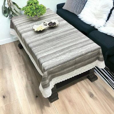 Casanest Checkered 8 Seater Table Cover(Grey, PVC)