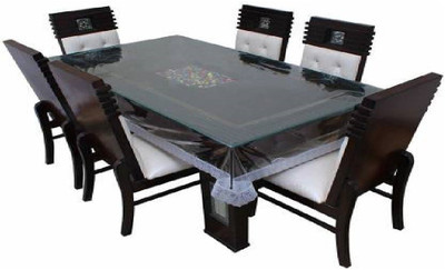 Radhe Krishna Solid 4 Seater Table Cover(White, PVC)