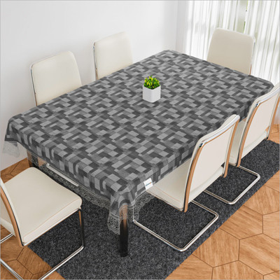 HOMESTIC Self Design 6 Seater Table Cover(Gray, PVC)