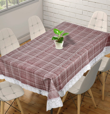 KUBER INDUSTRIES Printed 6 Seater Table Cover(Brown, PVC)