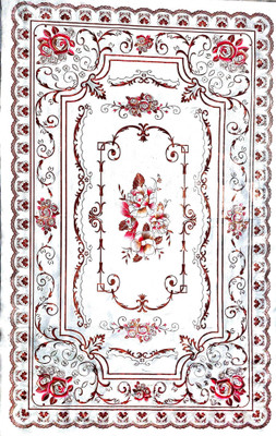 Visutra PVC 4 Seater Floral Table Cover(FLORAL GOLDEN)
