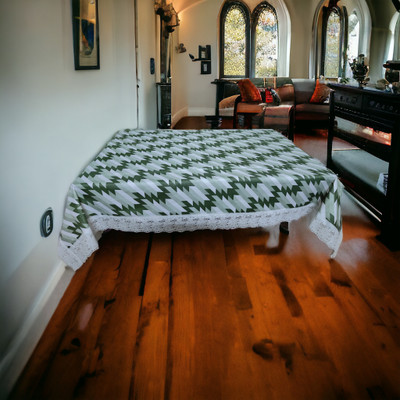 Mopak Decor Printed 2 Seater Table Cover(Green, Polyester)