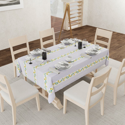 Urban Space Printed 4 Seater Table Cover(Vine Lines Blue, Polyester)