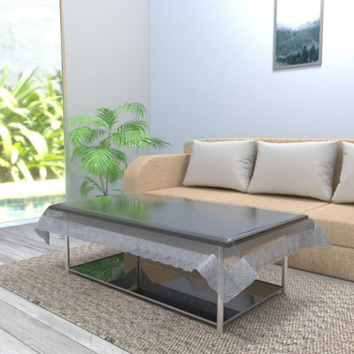 CASA FURNISHING PVC 4 Seater Solid Table Cover(TRANSPARENT)