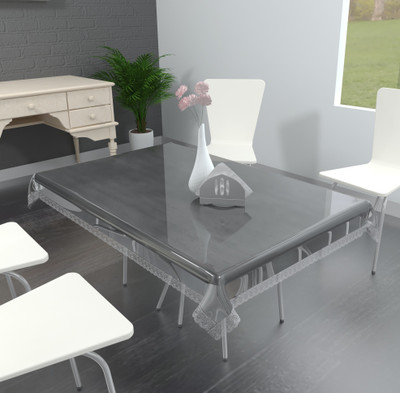 MONKDECOR Solid 2 Seater Table Cover(Silver, PVC)