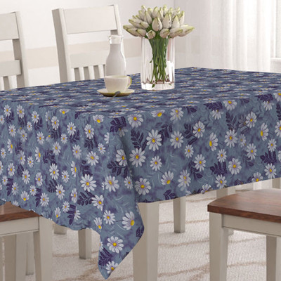 Wings Star Printed 6 Seater Table Cover(Blue, Polyester)