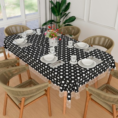 KUBER INDUSTRIES Floral 6 Seater Table Cover(Grey, PVC)