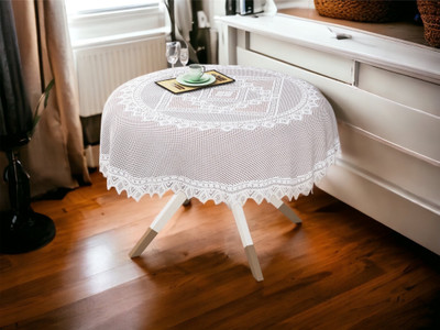 Bigger fish Printed 2 Seater Table Cover(White, Polyester)