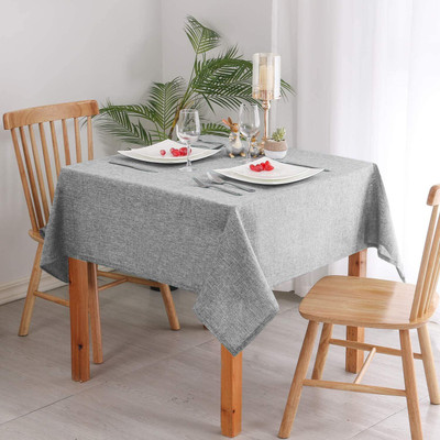 Freshfromloom Solid 6 Seater Table Cover(Light Grey, Polyester)