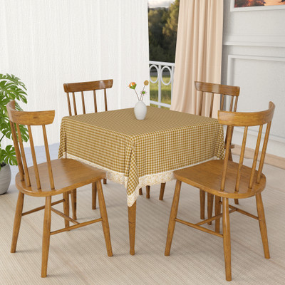 KUBER INDUSTRIES Self Design 4 Seater Table Cover(Brown, PVC)